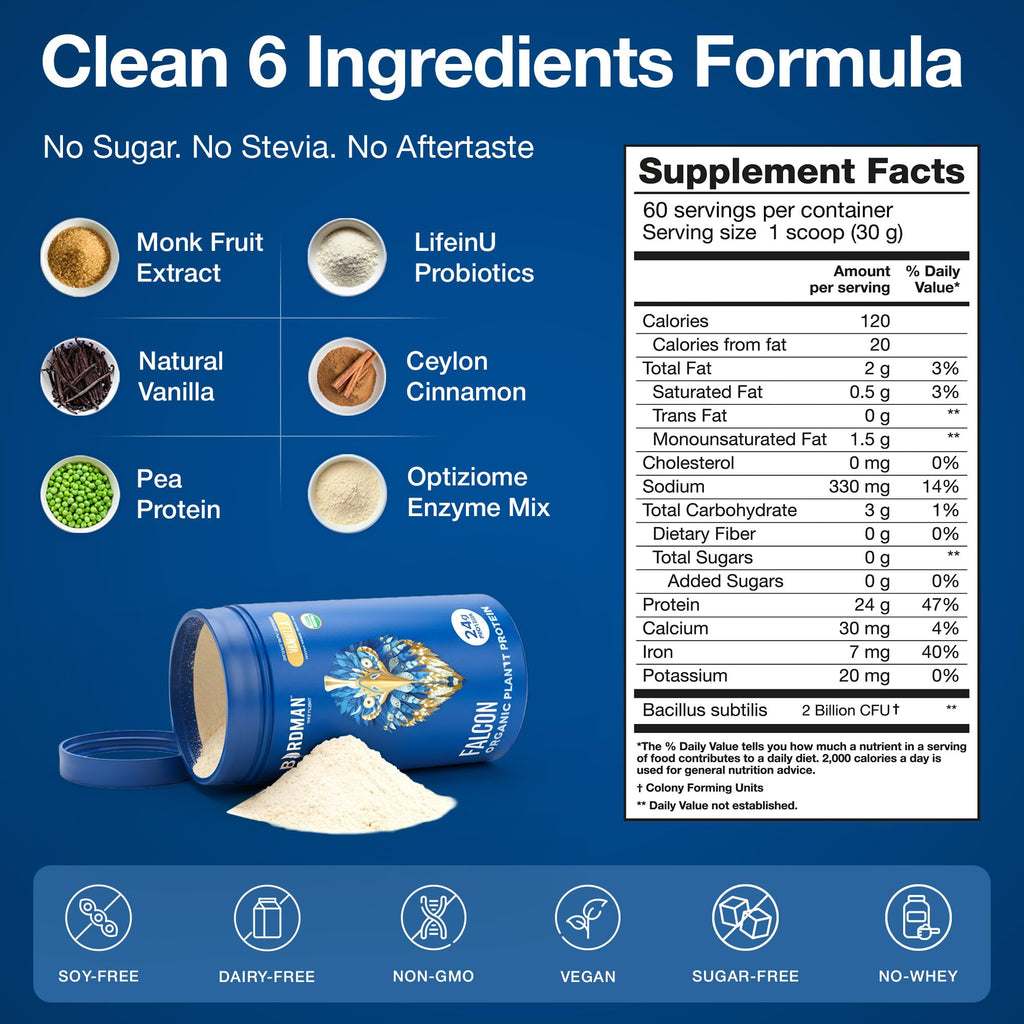 Organic Vegan Vanilla Protein Powder 18 Servings I626532