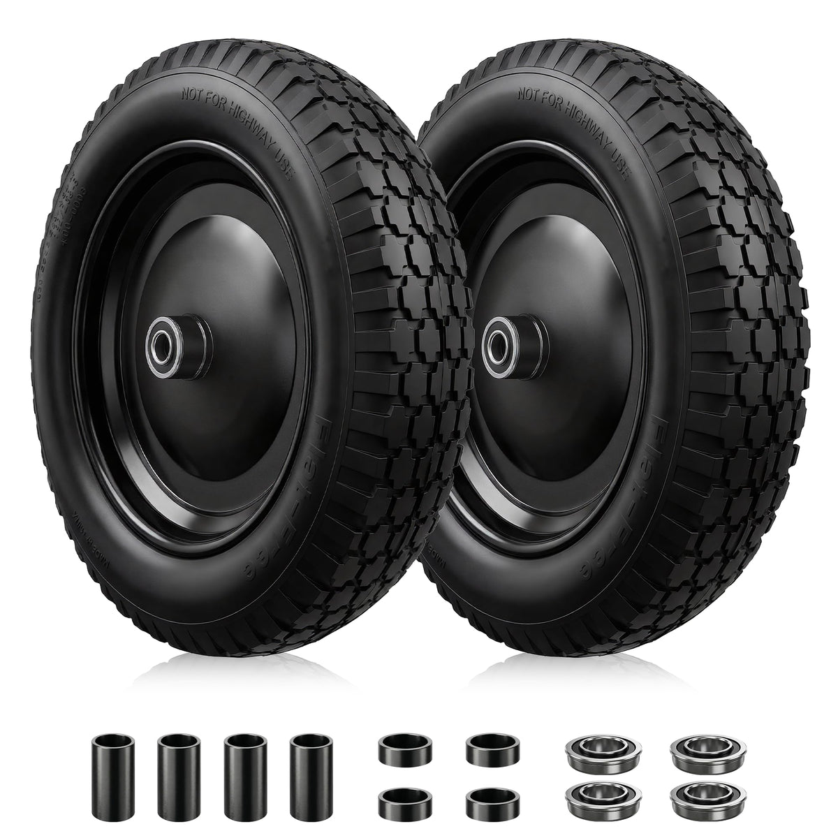 4.80/4.00-8 Flat Free Wheelbarrow Tire and Wheel C5652