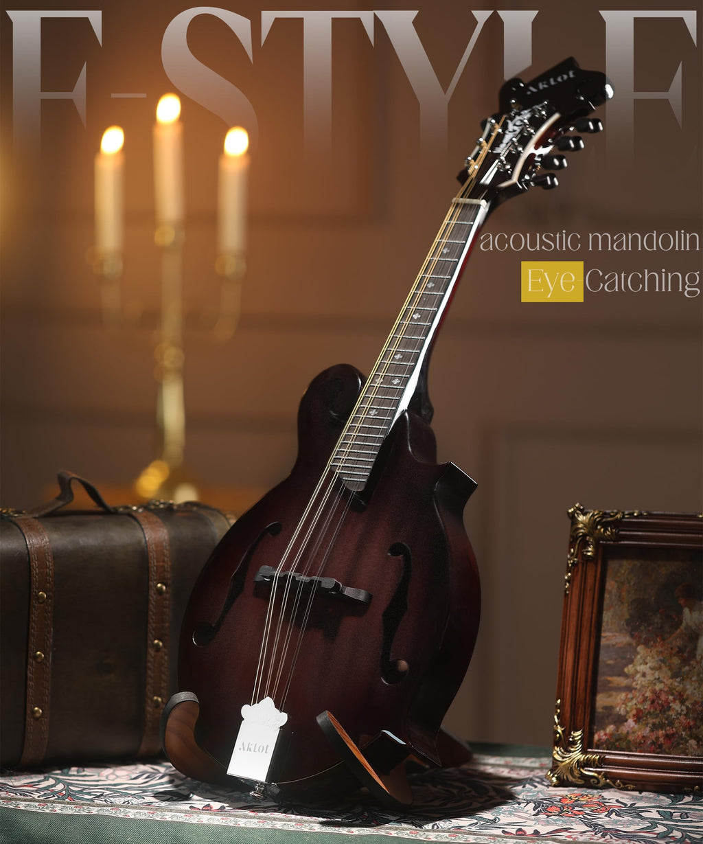 Hand-Carved Mahogany Acoustic Mandolin with Padded Bag X941960