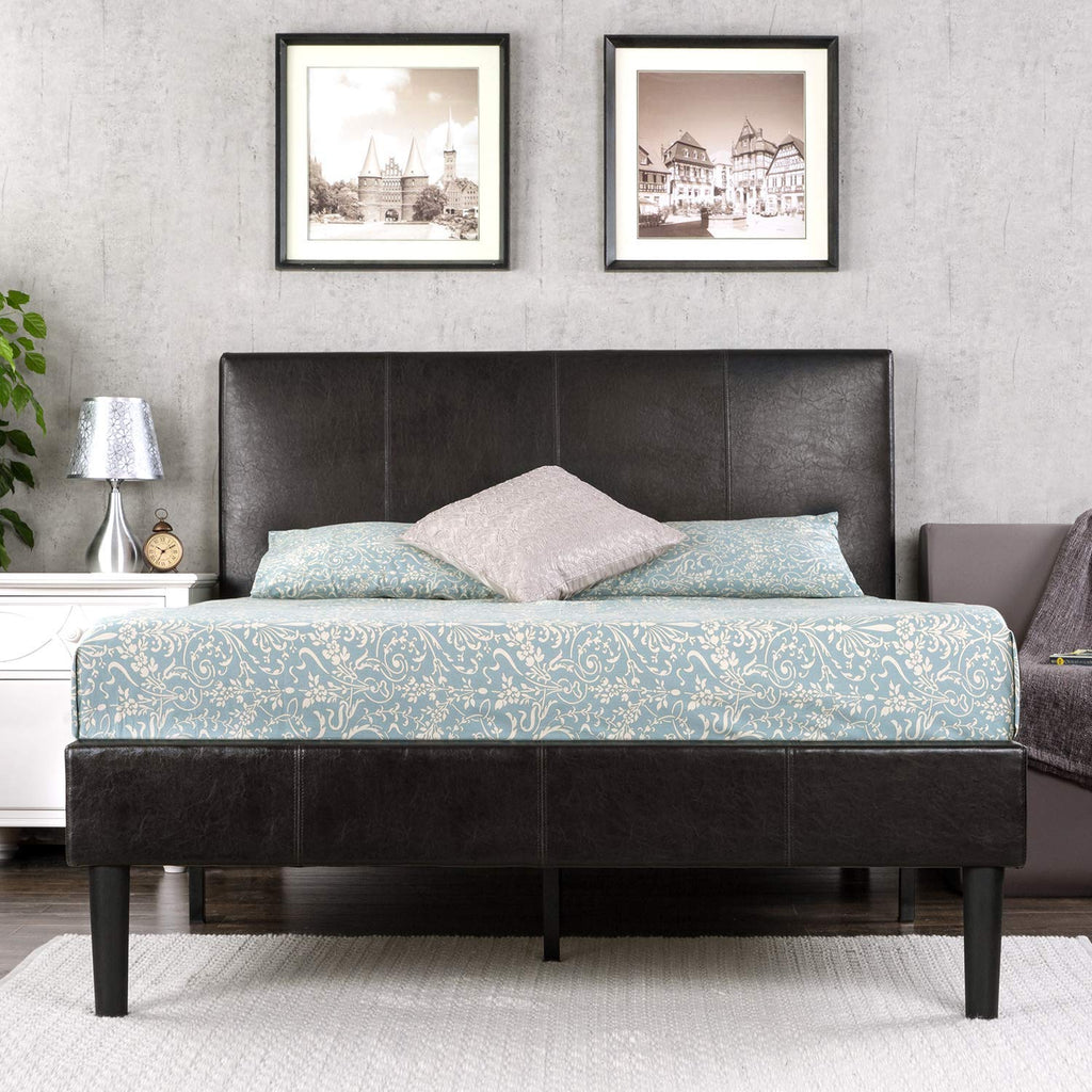 Faux Leather Upholstered Platform Bed Frame California King L24957