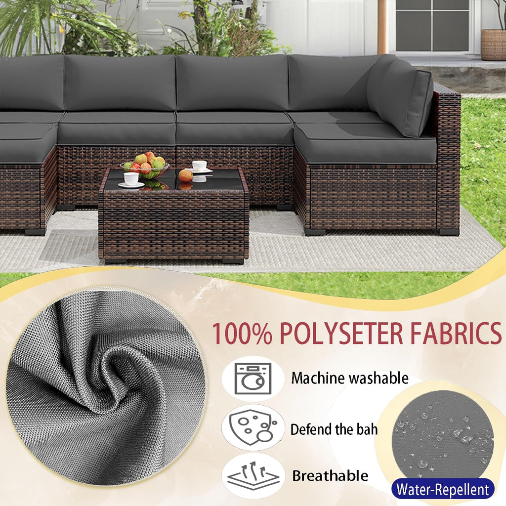 Light Blue 14-Piece Water-Repellent Outdoor Replacement Cushions Set Z16050