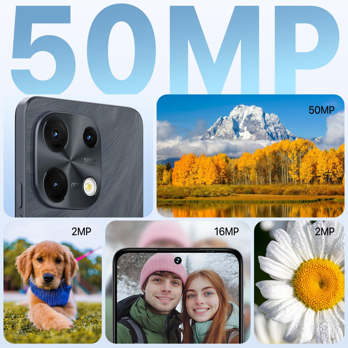 5G Dual SIM Unlocked Cell Phone, 6.8" HD+ 120Hz Display, 256GB, 50MP Camera, Black O791