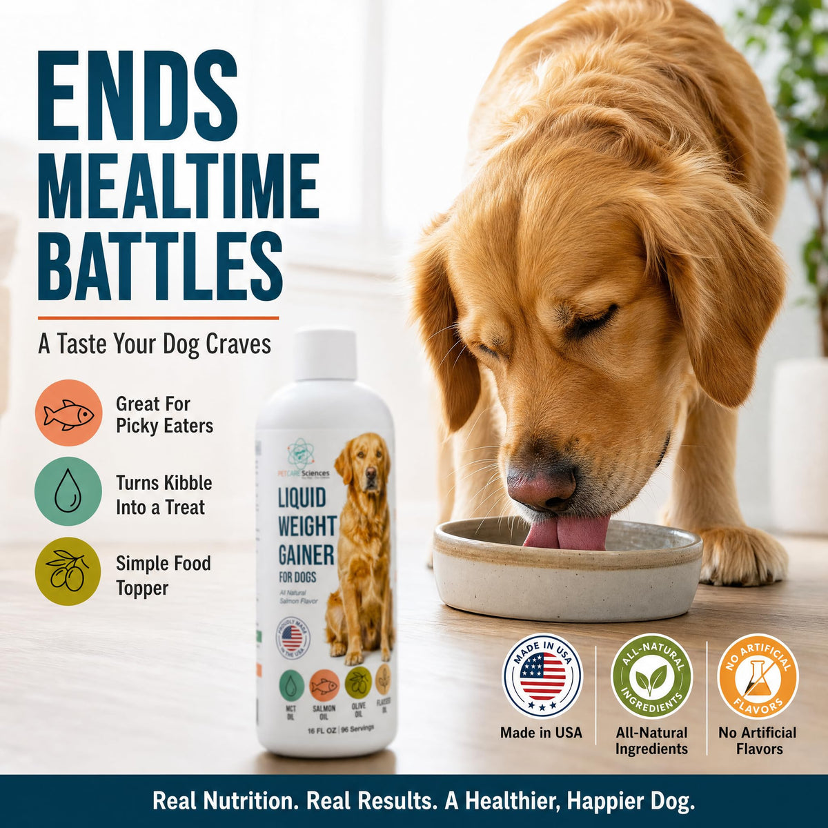 High Calorie Liquid Dog Food Topper with Salmon Oil 16 fl oz J217
