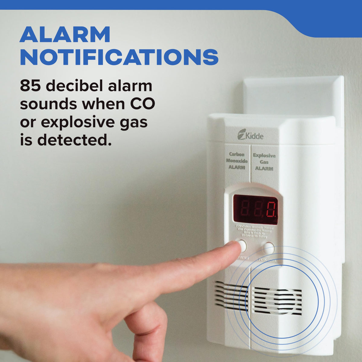 Carbon Monoxide & Explosive Gas Detector, Plug-in with Battery Backup H6087