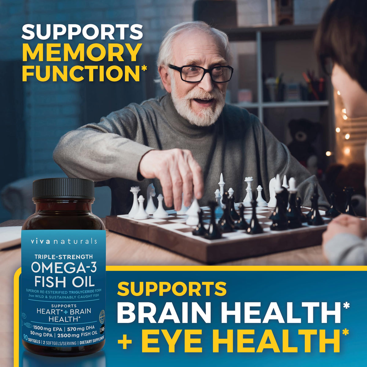 Omega 3 Fish Oil 2500 mg 90 Softgels M73075