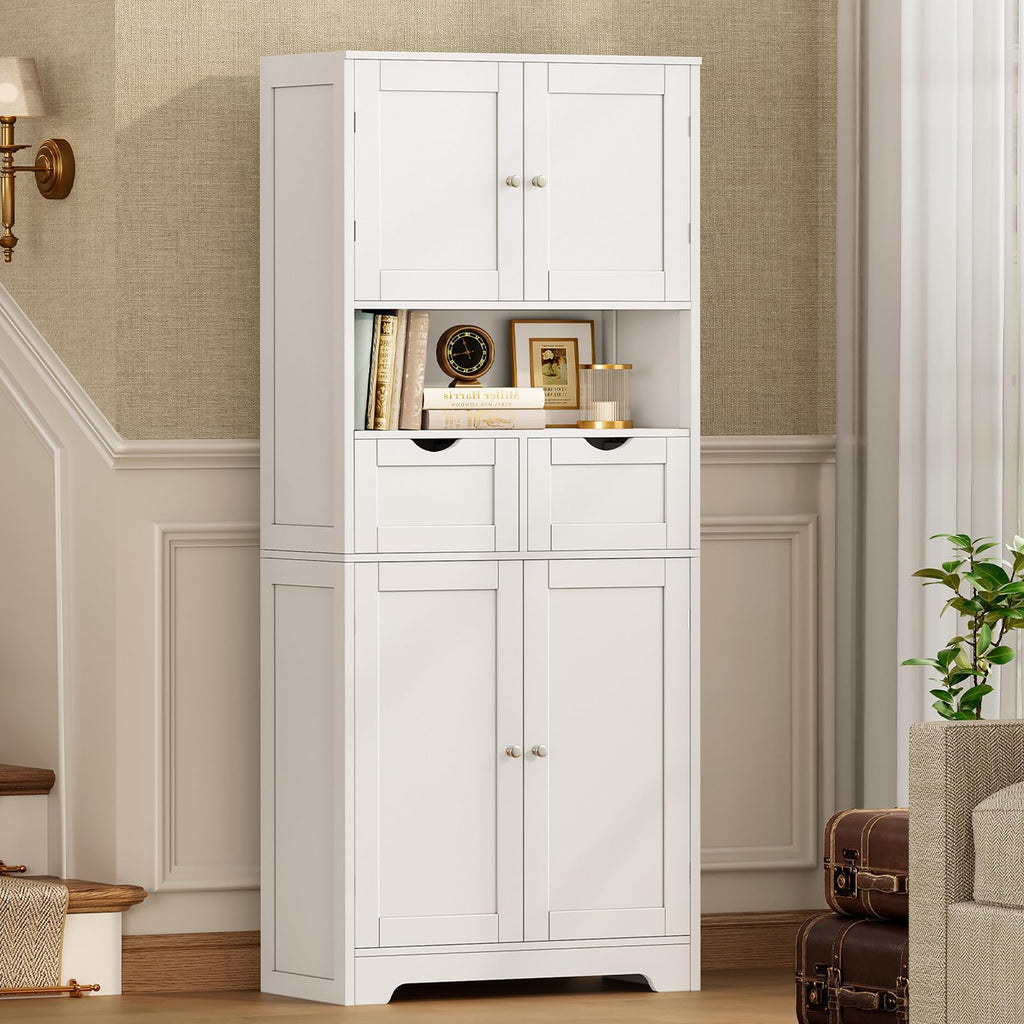 Tall Bathroom Storage Cabinet with 4 Doors L408