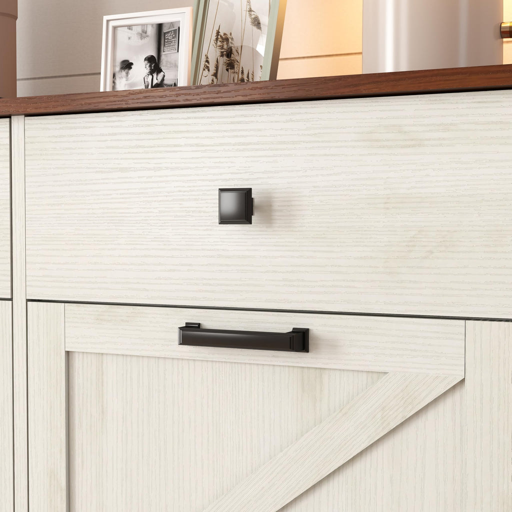 Double Tilt Out Trash Cabinet with Hideaway Drawer, Antique White D7833