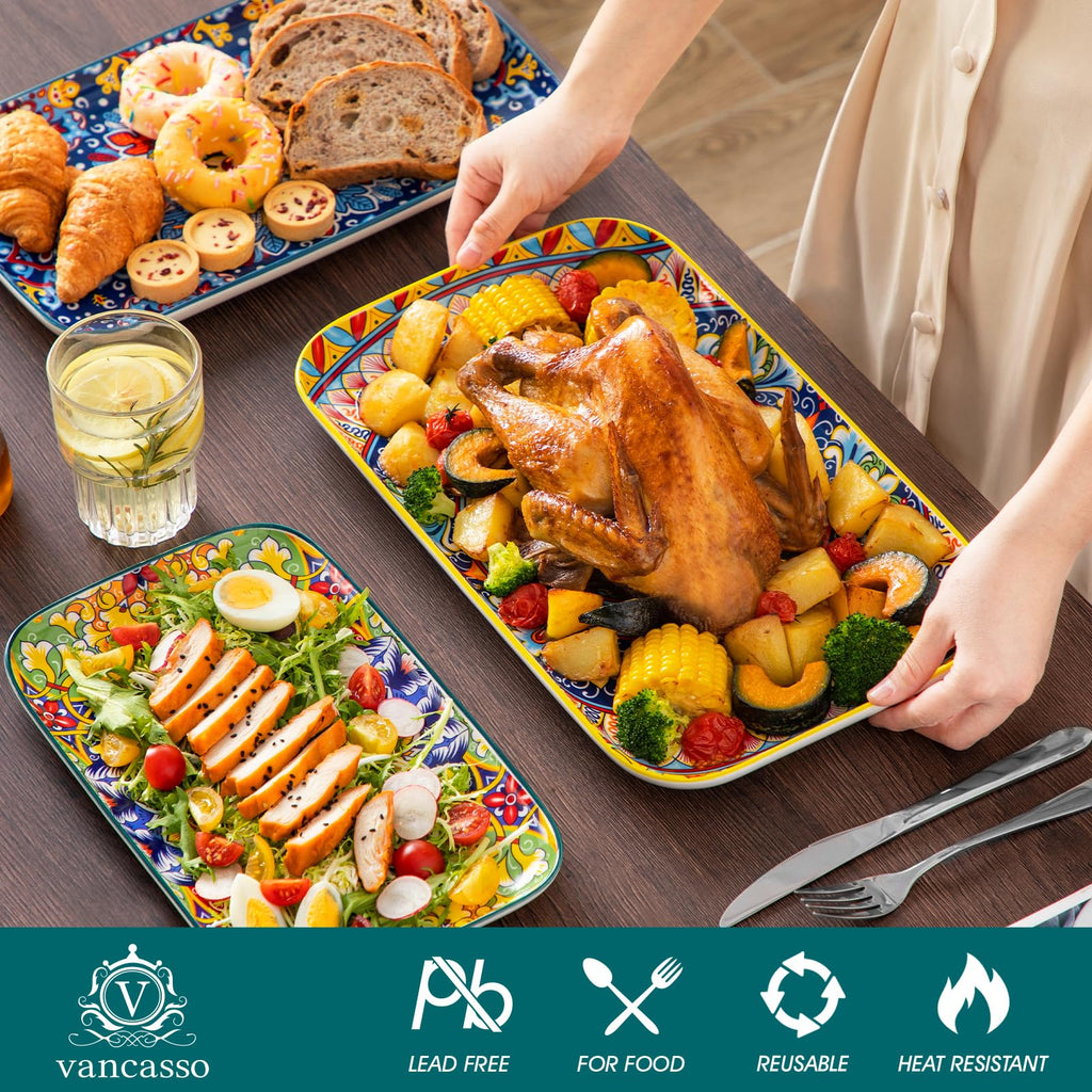 Serving Platters Set of 3 Rectangular Trays W696
