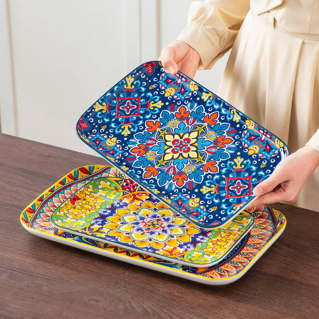 Serving Platters Set of 3 Rectangular Trays W696