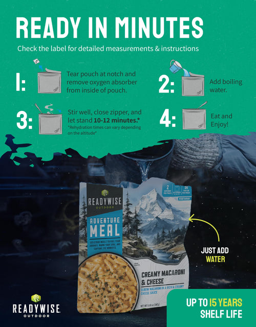 2 Day Camping Meal 12 Servings Freeze Dried Survival Food Kit Z64839