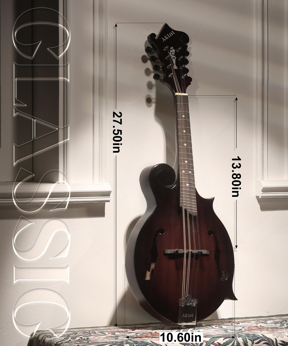 Hand-Carved Mahogany Acoustic Mandolin with Padded Bag X941960