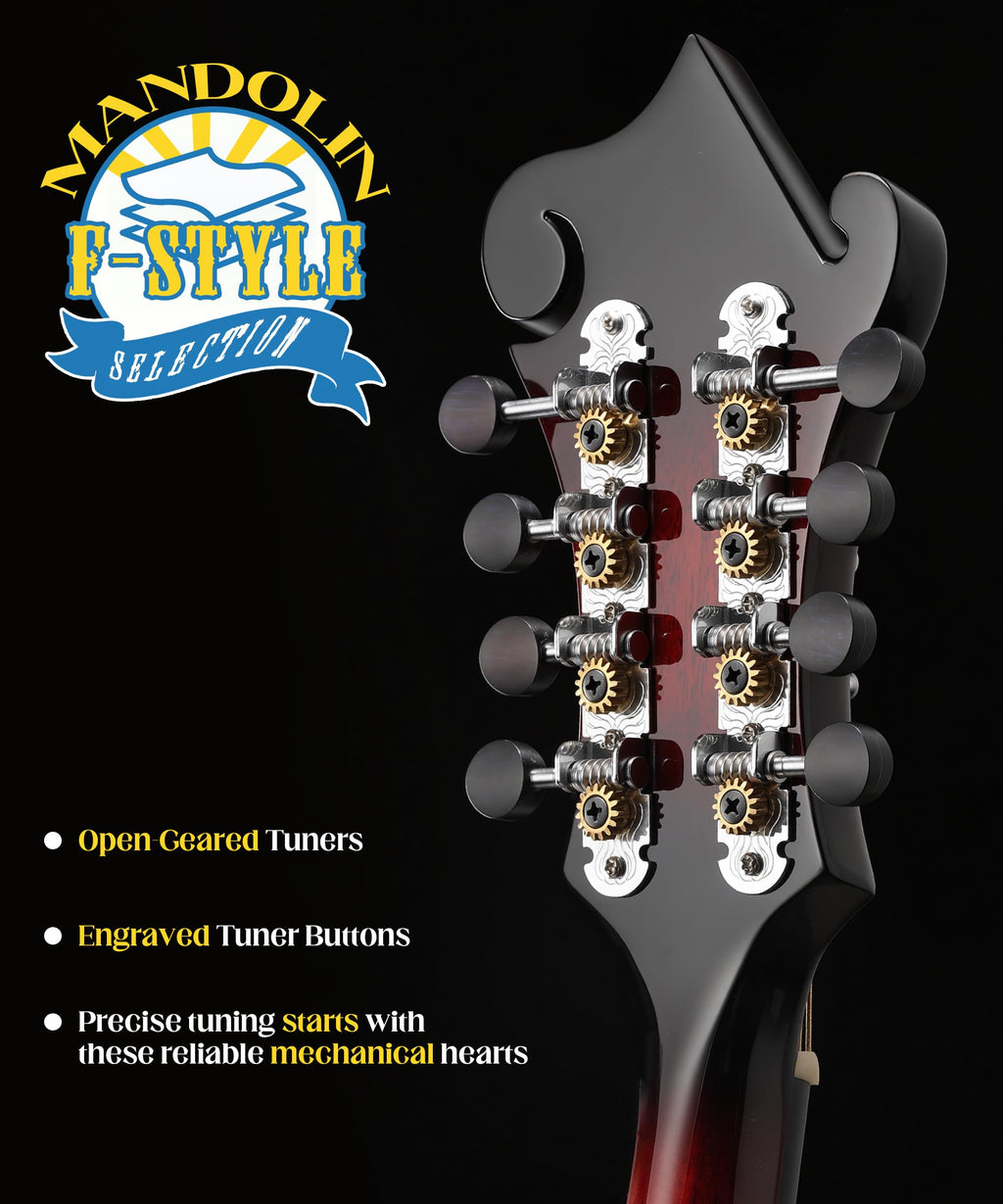 Hand-Carved Mahogany Acoustic Mandolin with Padded Bag X941960
