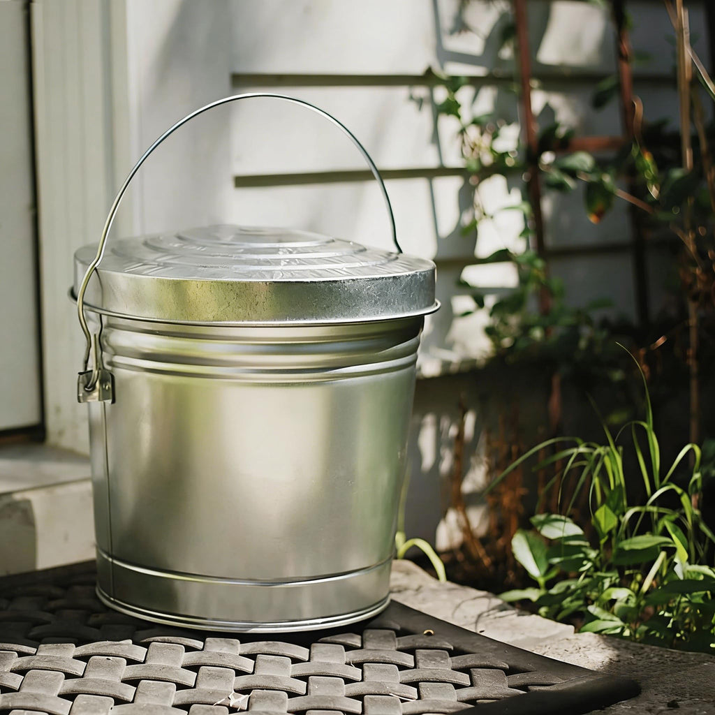 6 Gallon Galvanized Steel Storage Can with Locking Lid O7731