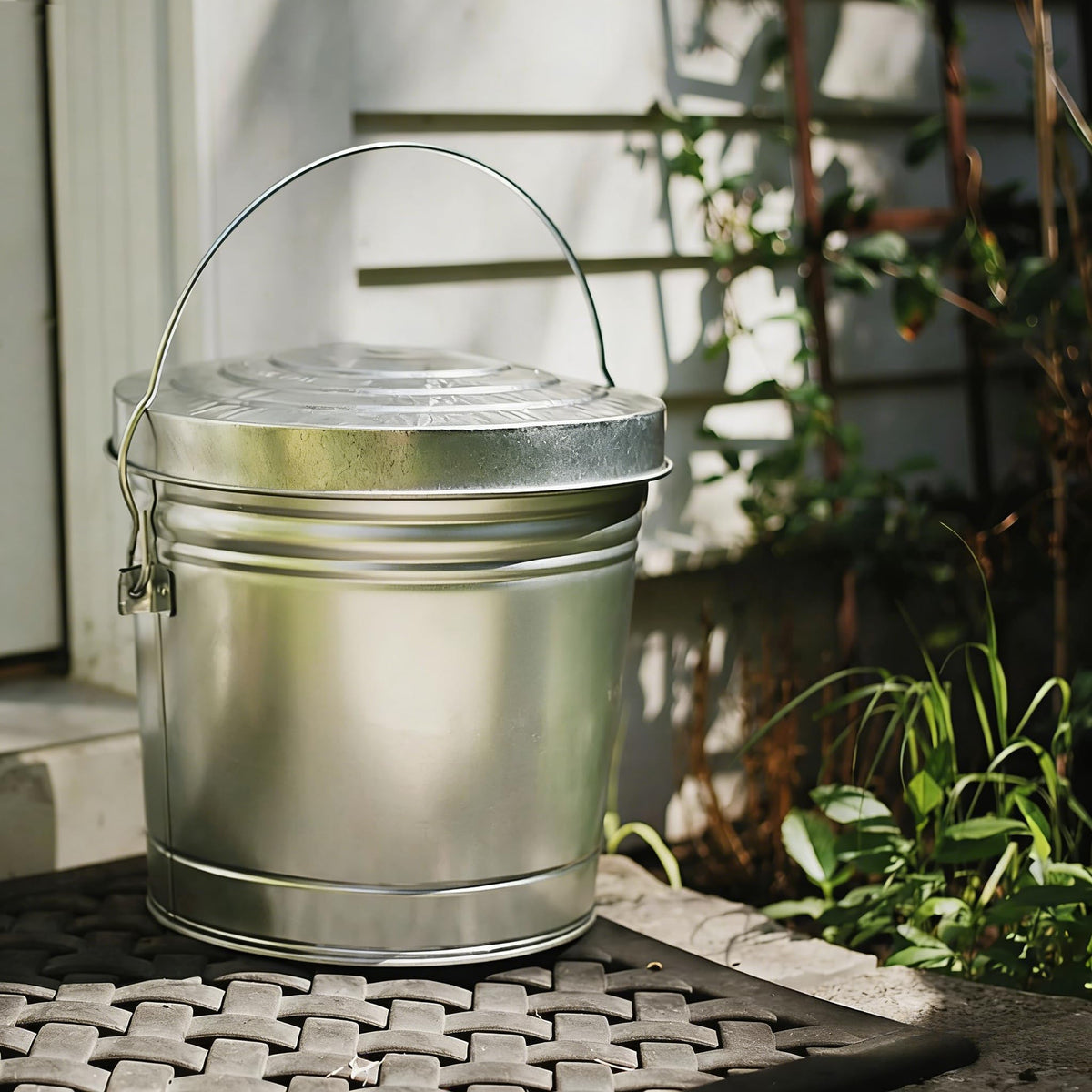 6 Gallon Galvanized Steel Storage Can with Locking Lid O7731