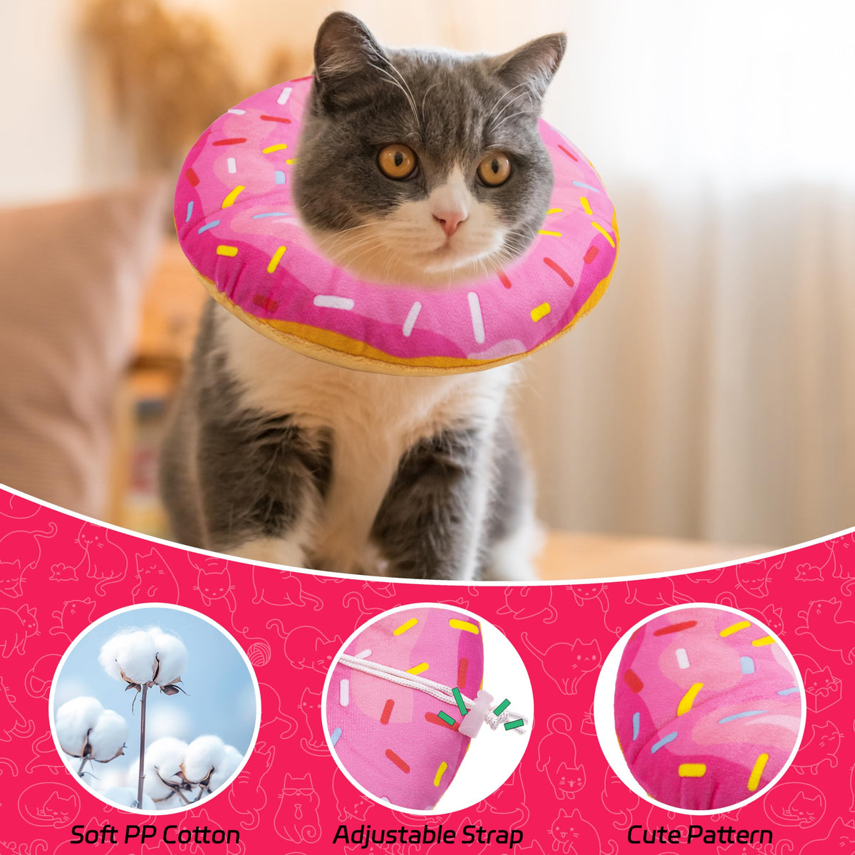 Adjustable Soft Cat Recovery Cone Collar S516789
