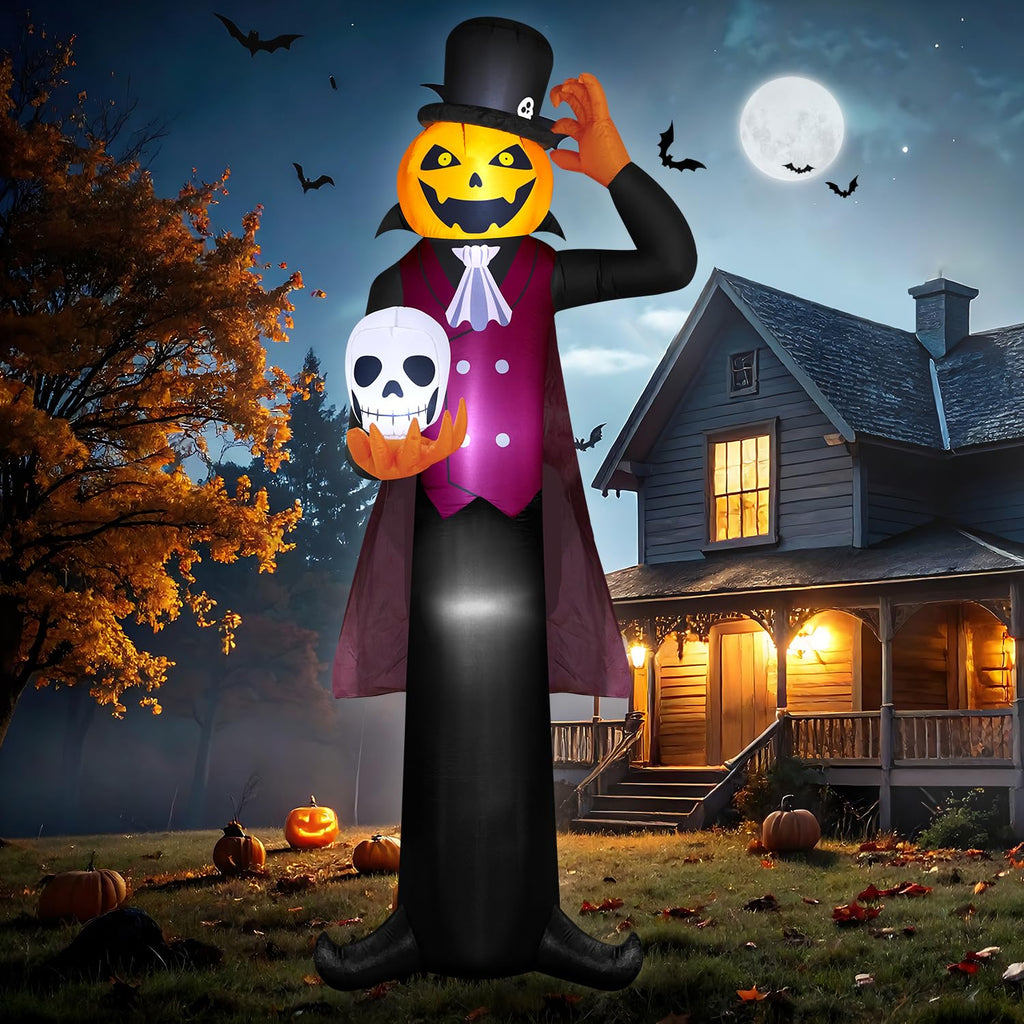 12FT Halloween Inflatables Pumpkin Ghost Vampire with LEDs J5738