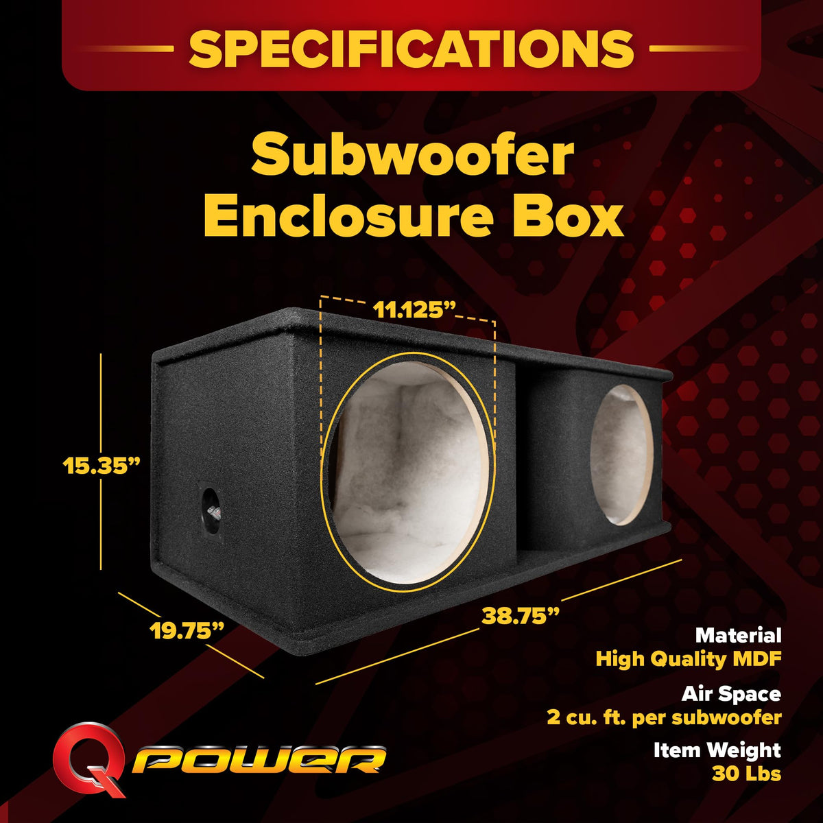 Dual 12" Horn-Ported Car Subwoofer Box X16805