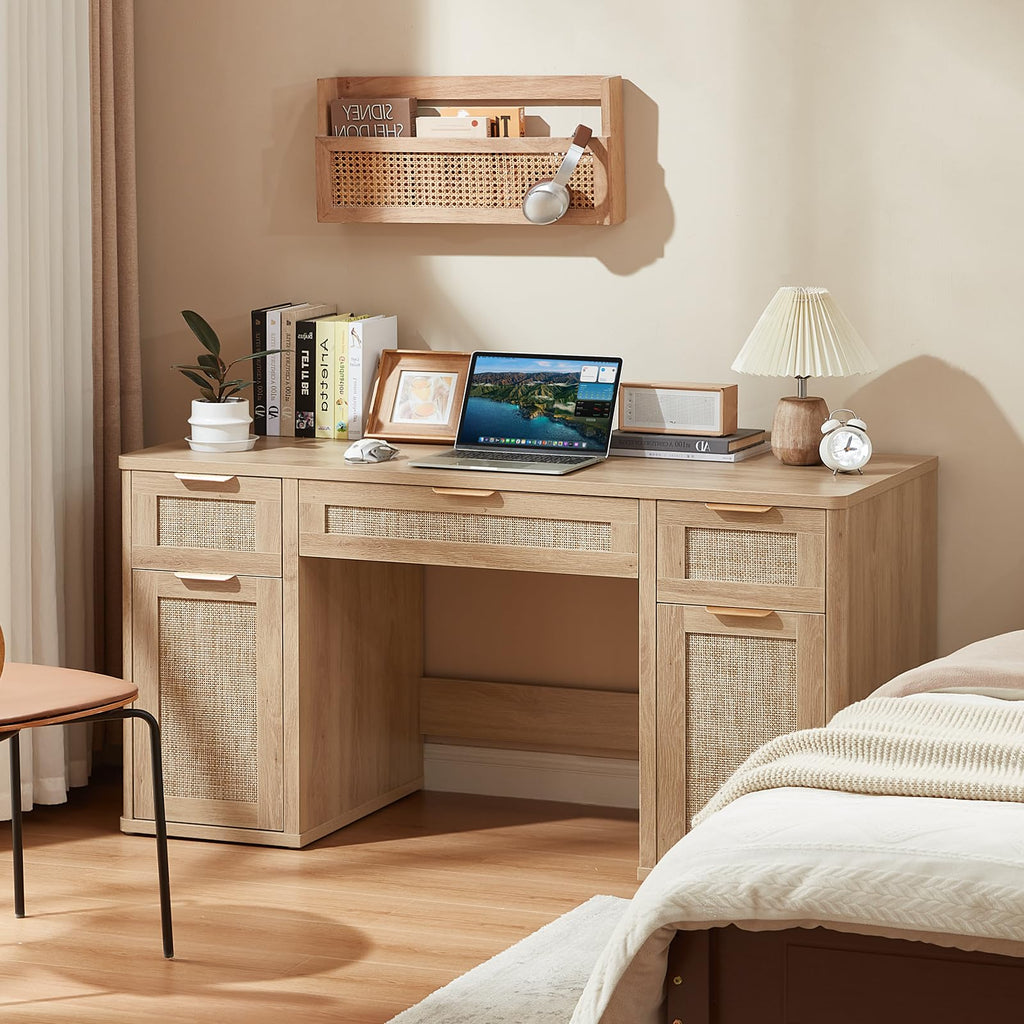 Office Desk with 5 Drawers Storage File Cabinet K348964