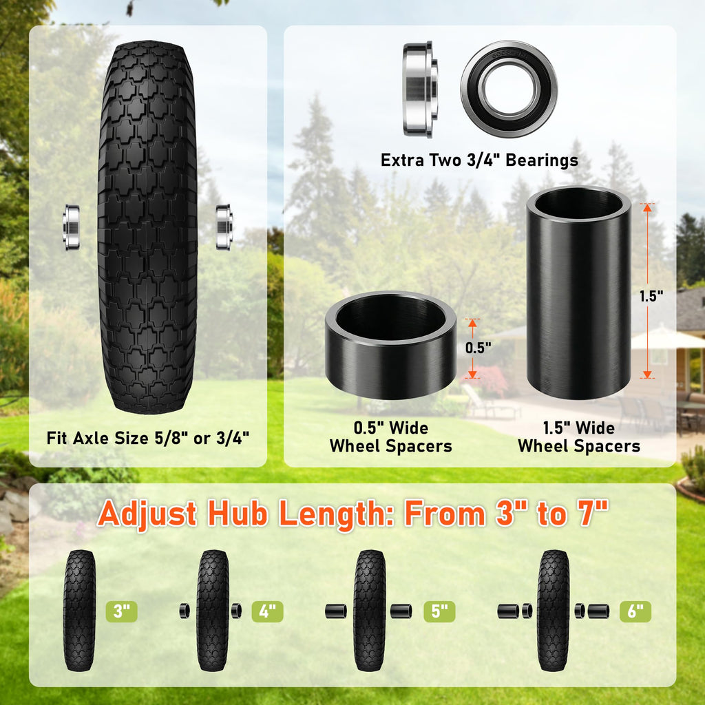 4.80/4.00-8 Flat Free Wheelbarrow Tire and Wheel C5652