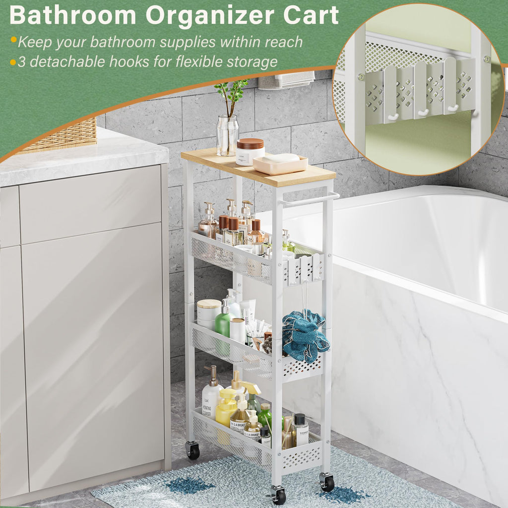 Laundry Room Organization Cart with Casters K52902