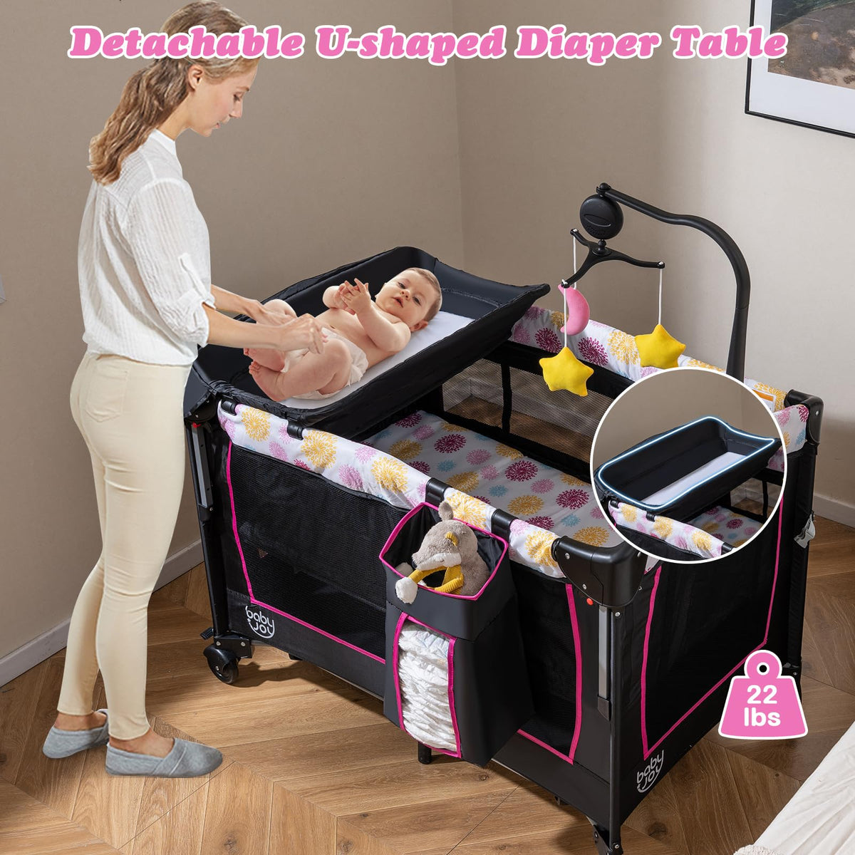 4 in 1 Pink Pack and Play L614
