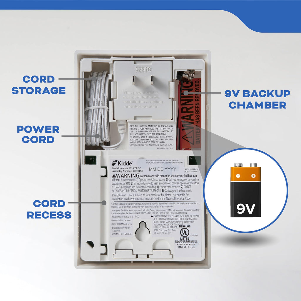Carbon Monoxide & Explosive Gas Detector, Plug-in with Battery Backup H6087