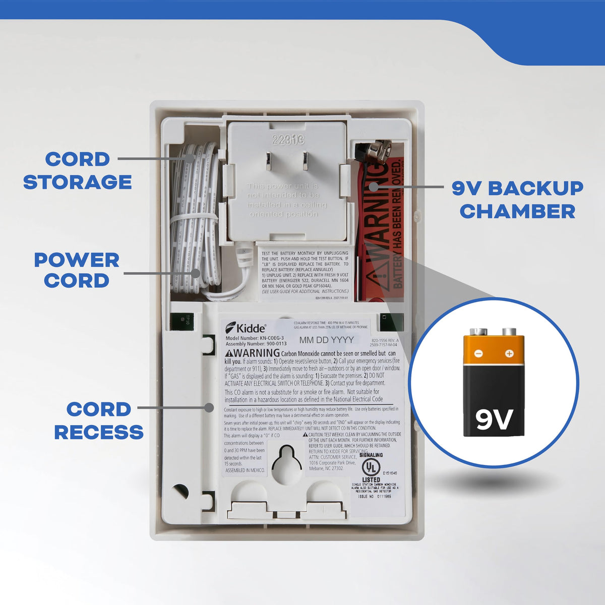 Carbon Monoxide & Explosive Gas Detector, Plug-in with Battery Backup H6087