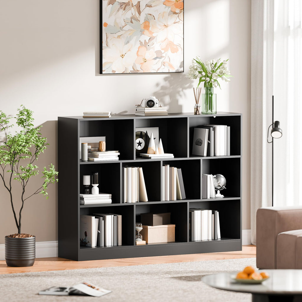 Black 3-Tier 10 Cube Storage Organizer Bookshelf Q809
