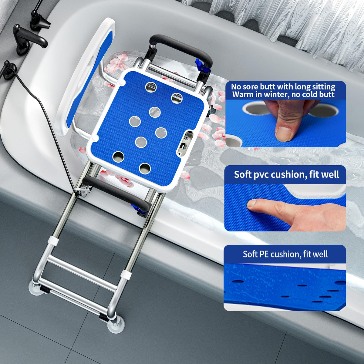 Sliding Shower Chair with Arms and Back I541