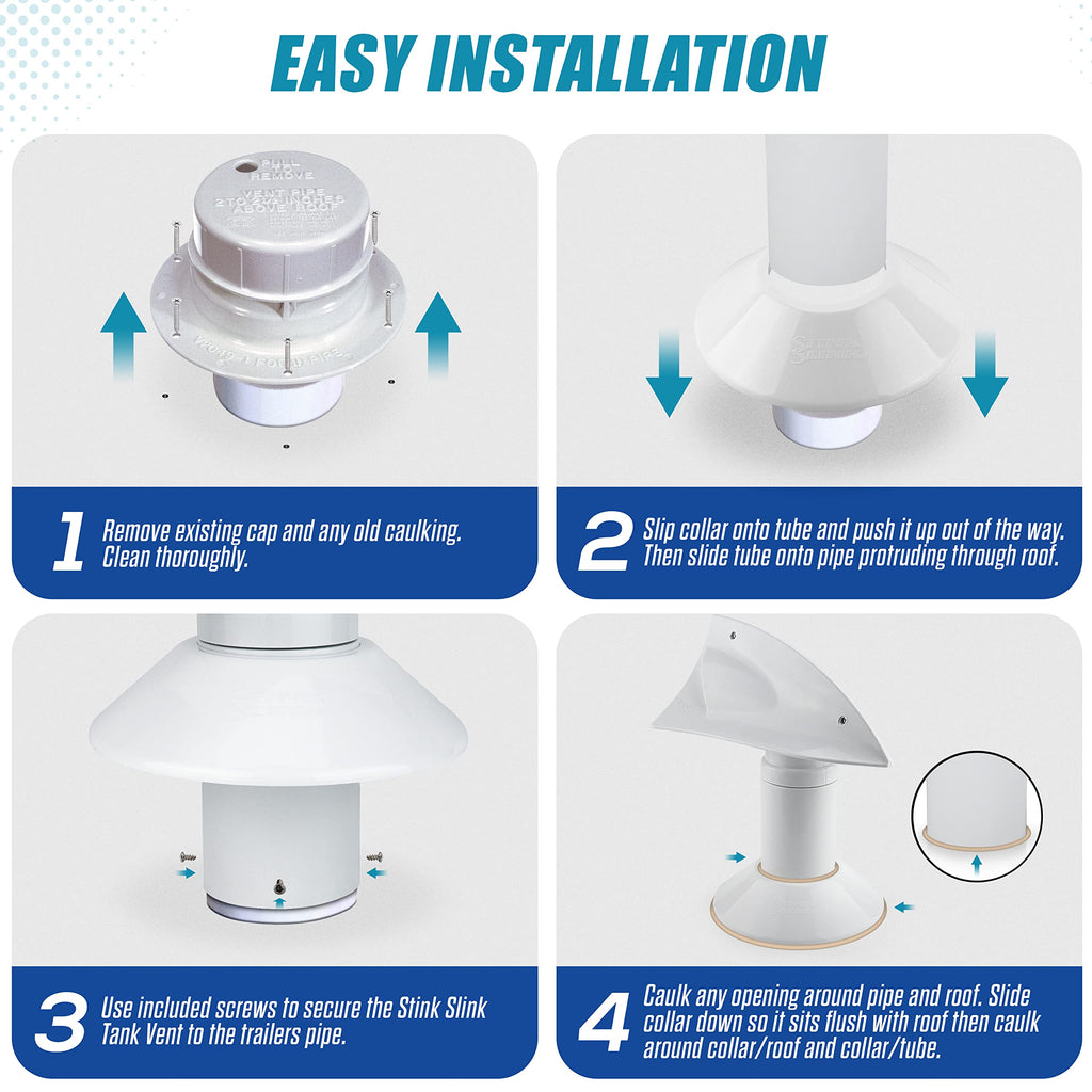 White 1 Pack RV Rotating Sewer Vent L447117