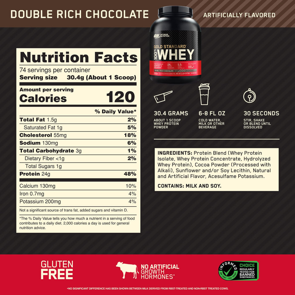 Double Rich Chocolate Whey Protein Powder with Unflavored Creatine Monohydrate V8699