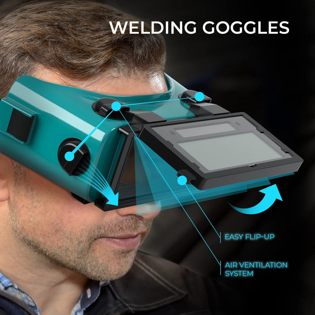 Welding Goggles Auto Darkening Flip Up DIN 8-12 A491835