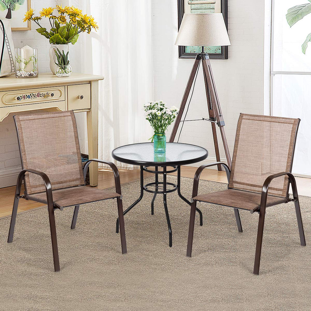 2 Piece Outdoor Patio Chairs with Breathable Fabric O771725