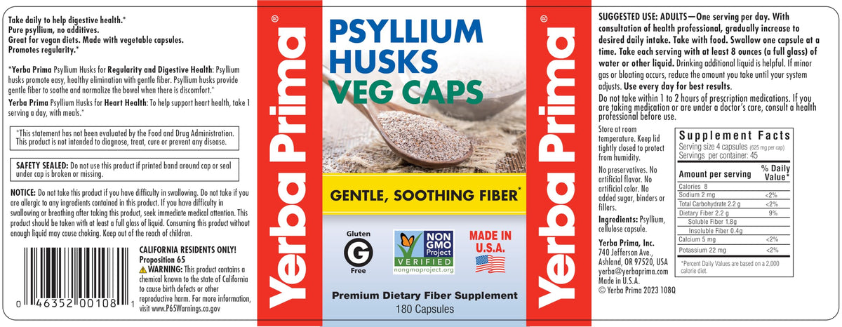 Psyllium Husks 180 Veg Caps X321