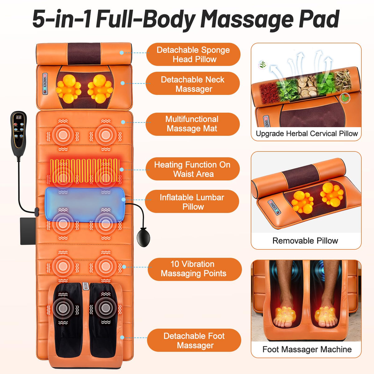 Full Body Massage Mat with Foot Massager U9210