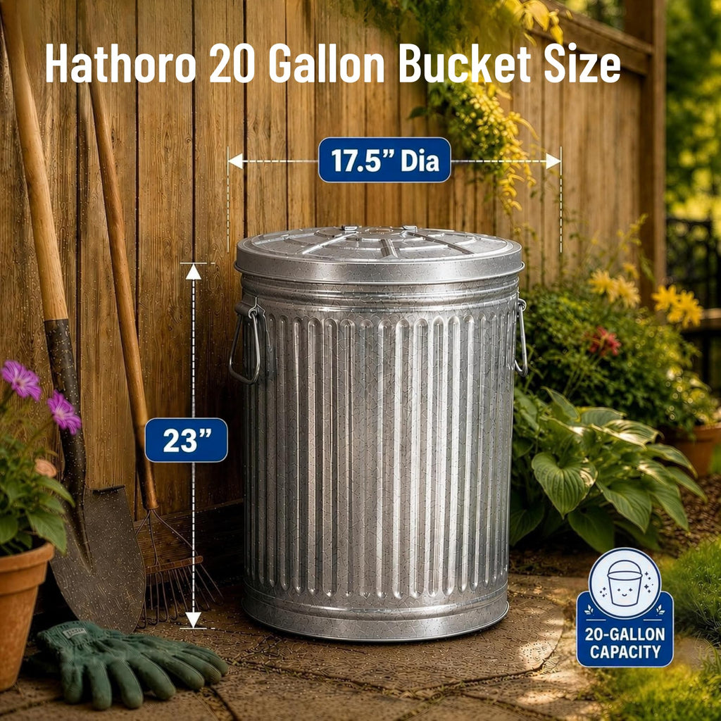 20 Gallon Galvanized Steel Trash Can with Locking Lid F432503