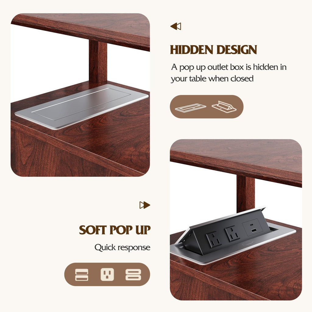 End Table with Charging Station & 2 Drawers M70159