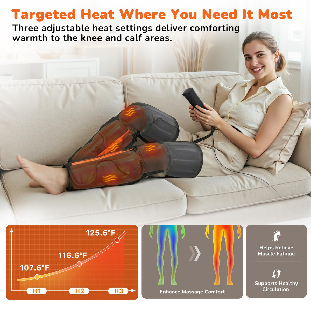 Air Compression Leg Massager with Heat V30917