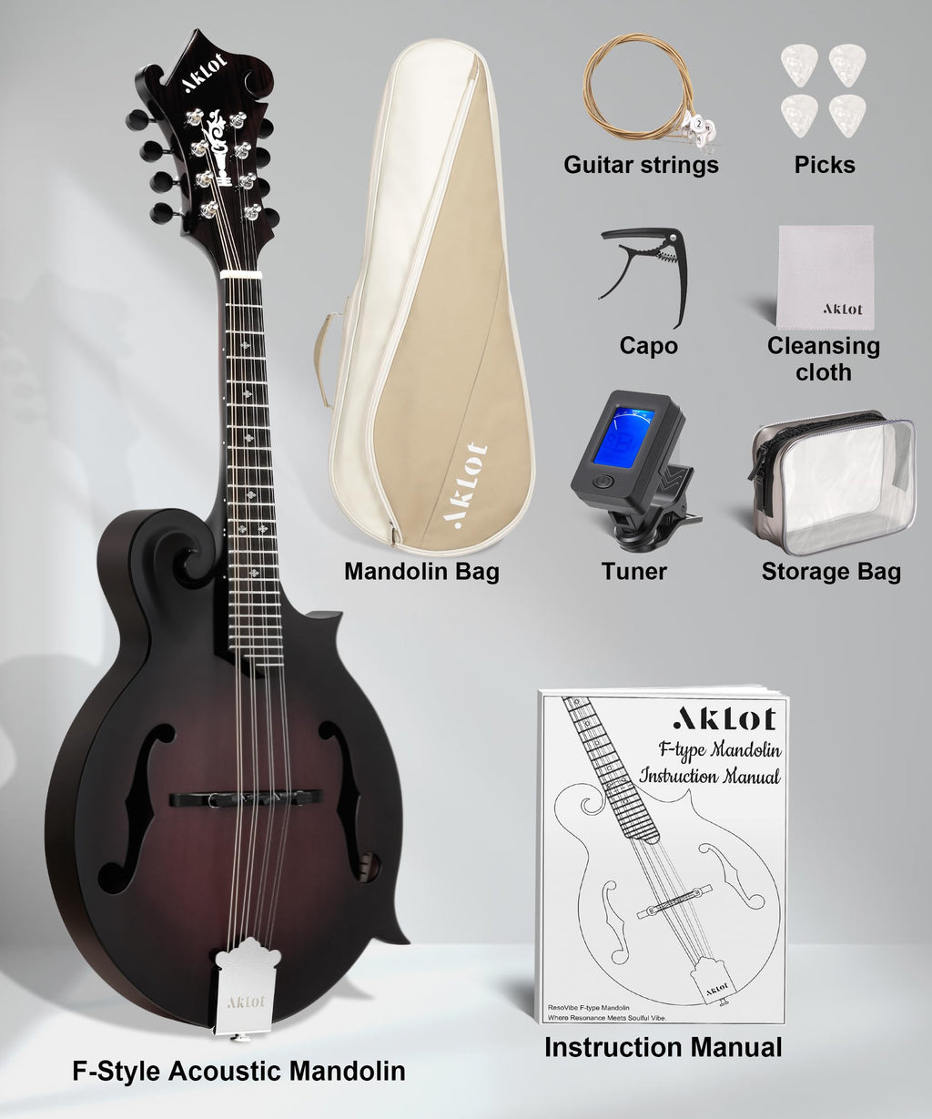 Hand-Carved Mahogany Acoustic Mandolin with Padded Bag X941960