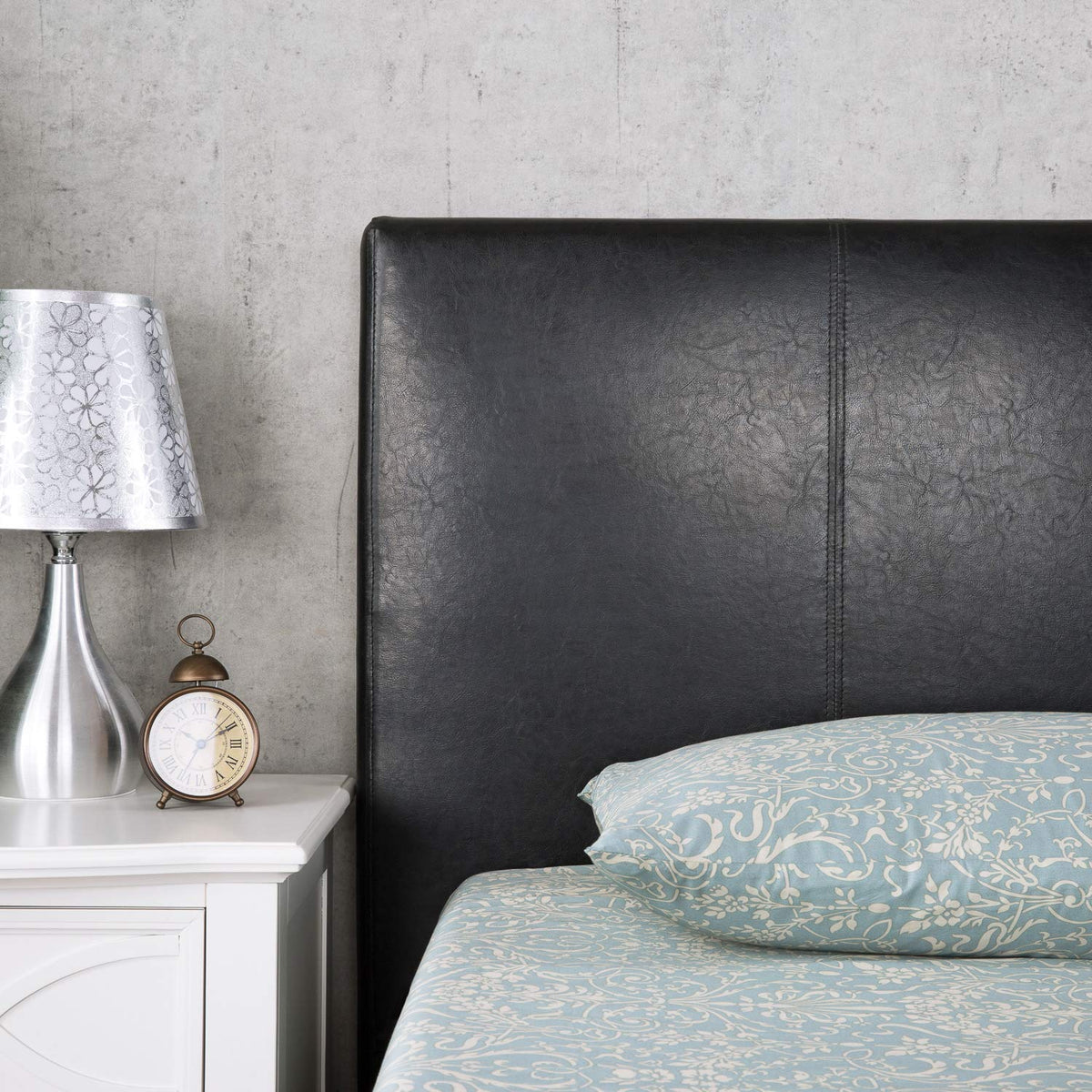 Faux Leather Upholstered Platform Bed Frame California King L24957