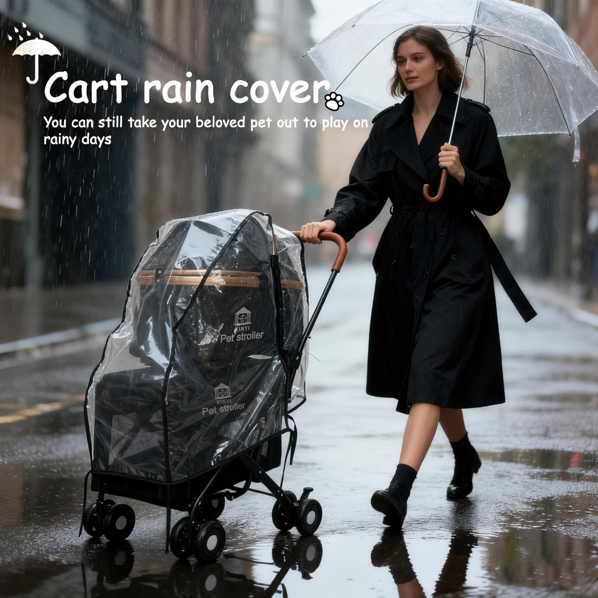 XL Extra-Large Double Pet Stroller with Weather Cover B63628