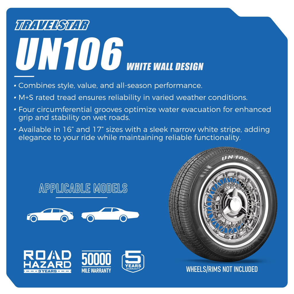 Set of 2 White Wall Tires Z562