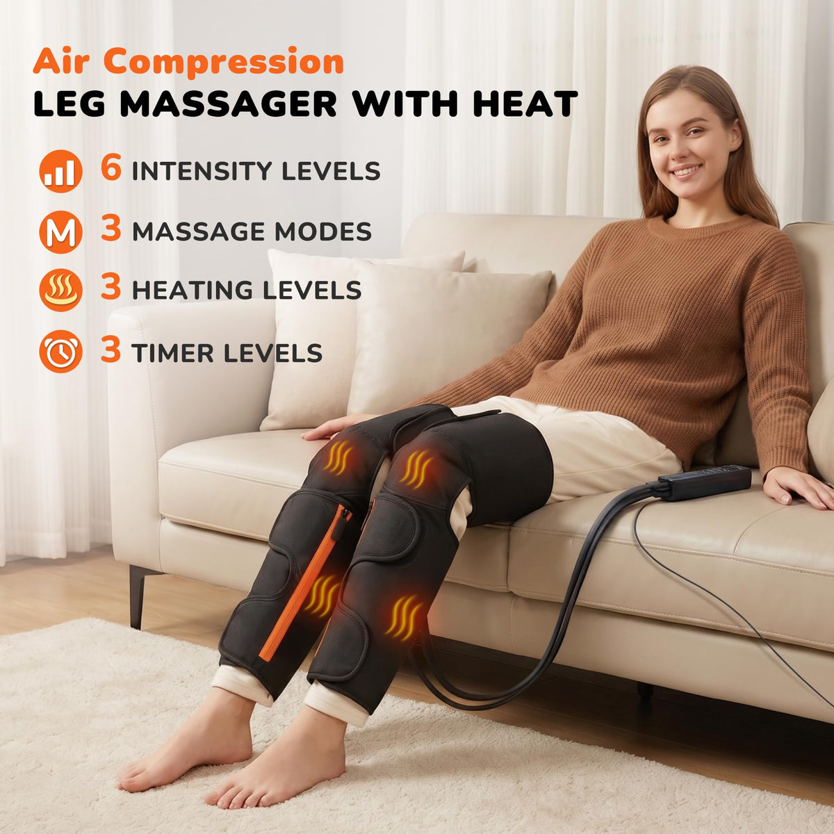 Air Compression Leg Massager with Heat V30917
