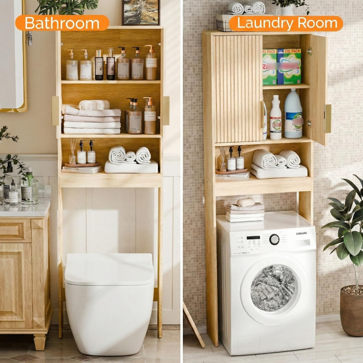Over The Toilet Storage Cabinet with Adjustable Shelves Z885781