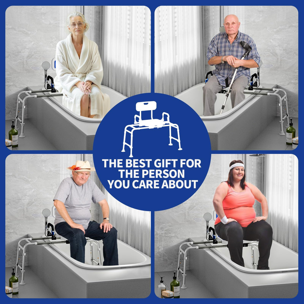 Sliding Shower Chair with Arms and Back I541
