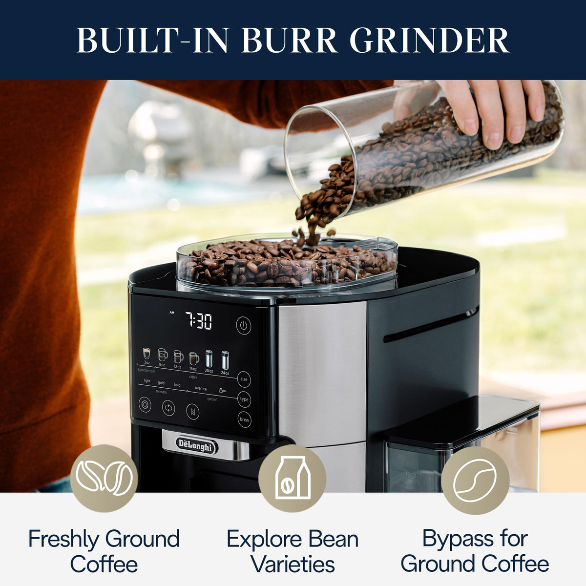 Drip Coffee Maker with Built-In Grinder D949732