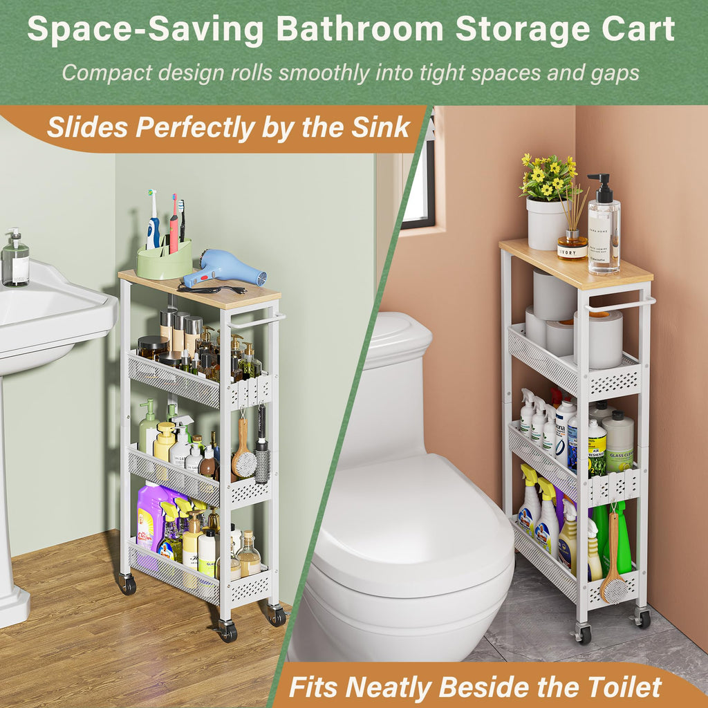 Laundry Room Organization Cart with Casters K52902