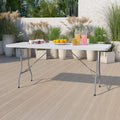6-Foot White Plastic Folding Table B81602