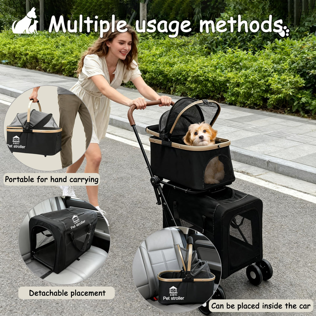 XL Extra-Large Double Pet Stroller with Weather Cover B63628