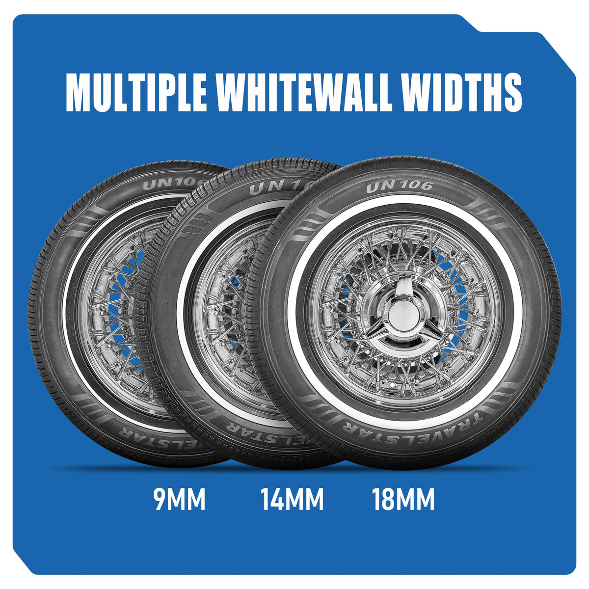 Set of 2 White Wall Tires Z562